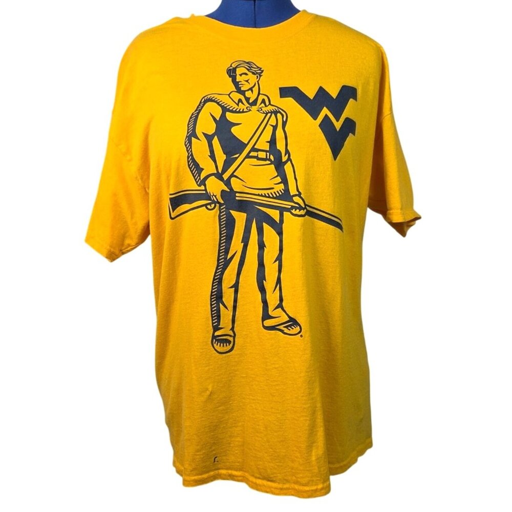 West Virginia University Mountaineers College Old Gold Graphic T-Shirt Size XL